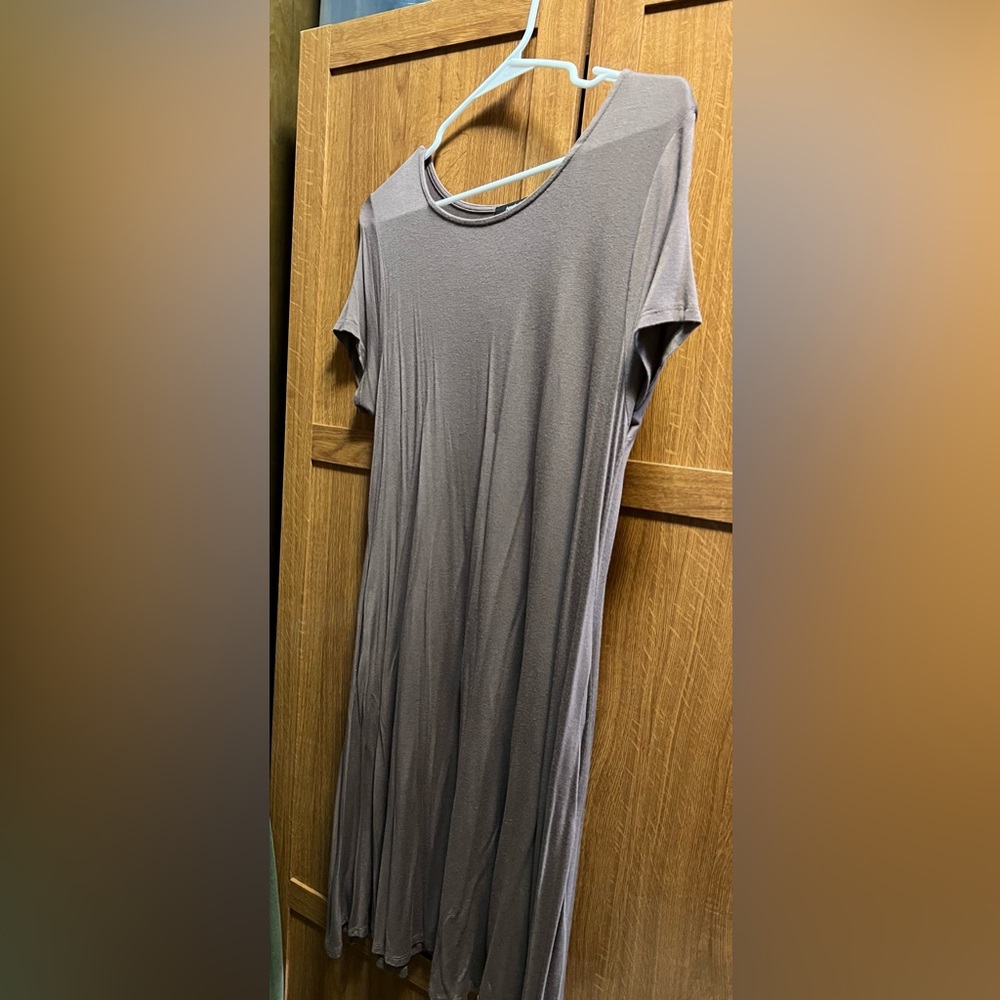 Casual light brown Short Sleeve Dress